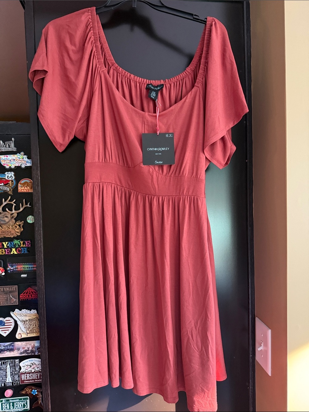 Cynthia Rowley Women's Coral Scoop Neck Fit-and-Flare Dress 2x